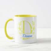 Personalized Floral Monogram Letter D Mug - Custom マグカップ (左)