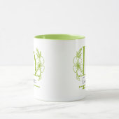 Personalized Floral Monogram Letter D Mug - Custom マグカップ (中央)
