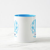 Personalized Floral Monogram Letter D Mug - Custom マグカップ (中央)