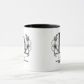 Personalized Floral Monogram Letter D Mug - Custom マグカップ (中央)