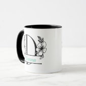 Personalized Floral Monogram Letter D Mug - Custom マグカップ (正面左)
