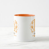 Personalized Floral Monogram Letter D Mug - Custom マグカップ (中央)