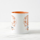 Personalized Floral Monogram Letter E Mug - Custom マグカップ (中央)