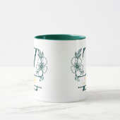 Personalized Floral Monogram Letter Z Mug - Custom マグカップ (中央)