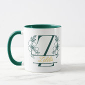 Personalized Floral Monogram Letter Z Mug - Custom マグカップ (左)