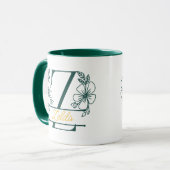 Personalized Floral Monogram Letter Z Mug - Custom マグカップ (正面左)