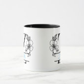 Personalized Floral Monogram Letter Z Mug - Custom マグカップ (中央)