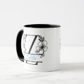 Personalized Floral Monogram Letter Z Mug - Custom マグカップ (正面左)
