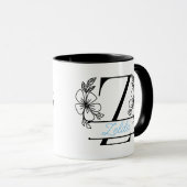 Personalized Floral Monogram Letter Z Mug - Custom マグカップ (正面右)