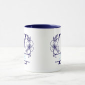Personalized Floral Monogram Letter Z Mug - Custom マグカップ (中央)