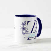 Personalized Floral Monogram Letter Z Mug - Custom マグカップ (正面右)