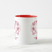 Personalized Floral Monogram Letter Z Mug - Custom マグカップ (中央)