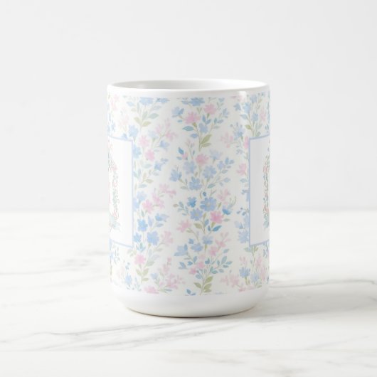 Personalized Floral Monogram Mug コーヒーマグカップ (中央)