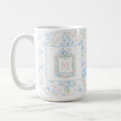 Personalized Floral Monogram Mug コーヒーマグカップ (左)