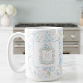 Personalized Floral Monogram Mug コーヒーマグカップ