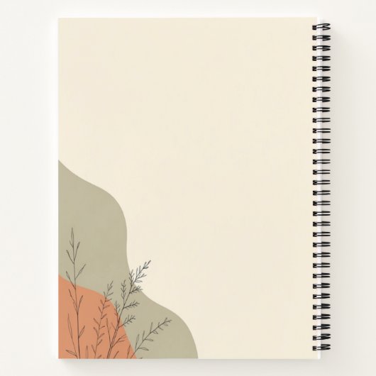 Personalized Floral Monogram Spiral Notebook ノートブック (裏面)