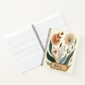 Personalized Floral Monogram Spiral Notebook ノートブック (内部)