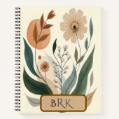 Personalized Floral Monogram Spiral Notebook ノートブック (正面)