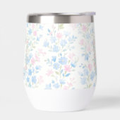 Personalized Floral Monogram Thermal Wine Tumbler (左面)