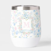 Personalized Floral Monogram Thermal Wine Tumbler (背面)
