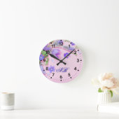 Personalized Floral Monogram Wall Clock – Custom ラウンド壁時計 (ホーム)