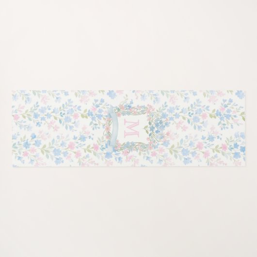 Personalized Floral Monogram Yoga Mat ヨガマット (裏面(横))