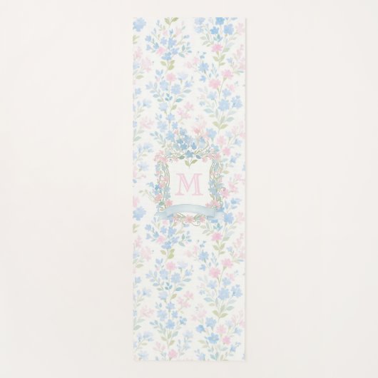 Personalized Floral Monogram Yoga Mat ヨガマット (正面)