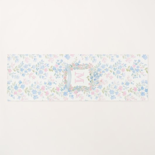 Personalized Floral Monogram Yoga Mat ヨガマット (正面(横))