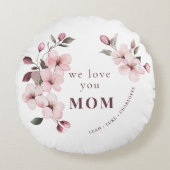 Personalized Floral Mothers Day Gift ラウンドクッション (正面)