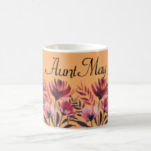Personalized Floral Mug - Customizable Flower Mug