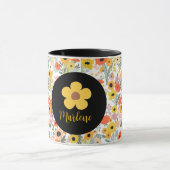Personalized floral mug for her  マグカップ (中央)