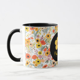 Personalized floral mug for her  マグカップ