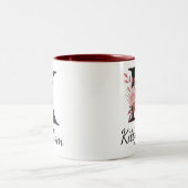 Personalized Floral Mug – Letter K with Name Kara ツートーンマグカップ (中央)