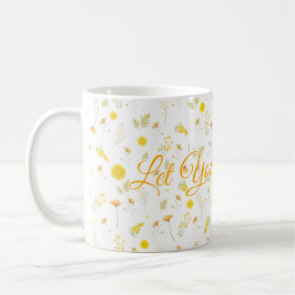 Personalized Floral Mug with Custom Name or Text コーヒーマグカップ
