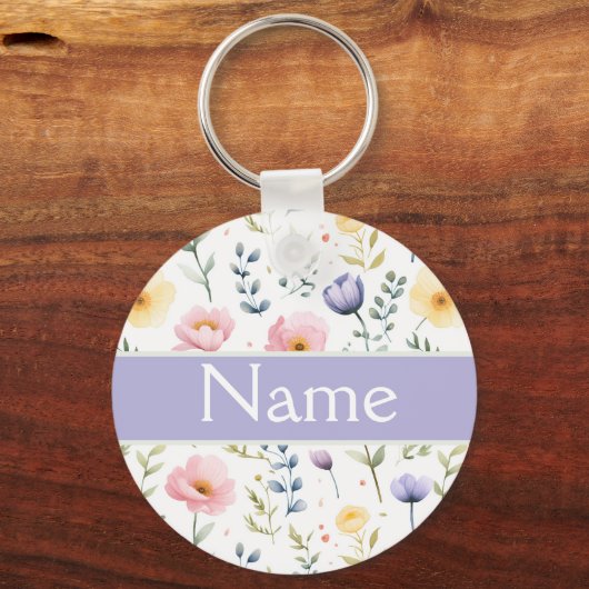 Personalized Floral Name キーホルダー (裏面)