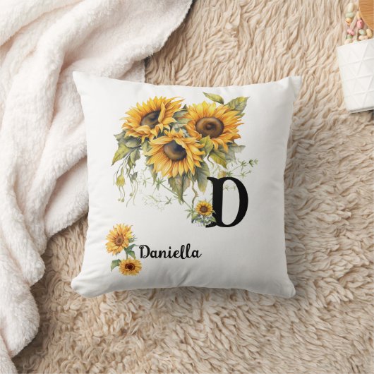 Personalized Floral Name クッション (ブランケット)