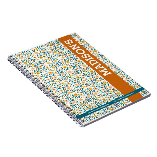 Personalized Floral & Name ノートブック (右側)