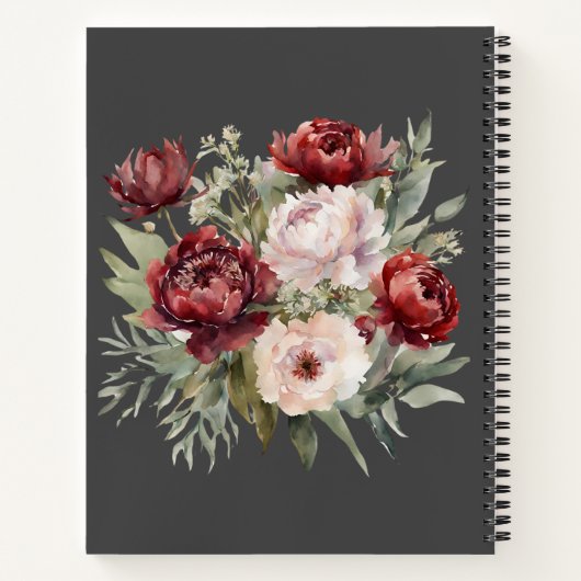 Personalized Floral Name Notebook ノートブック (裏面)