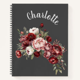Personalized Floral Name Notebook ノートブック