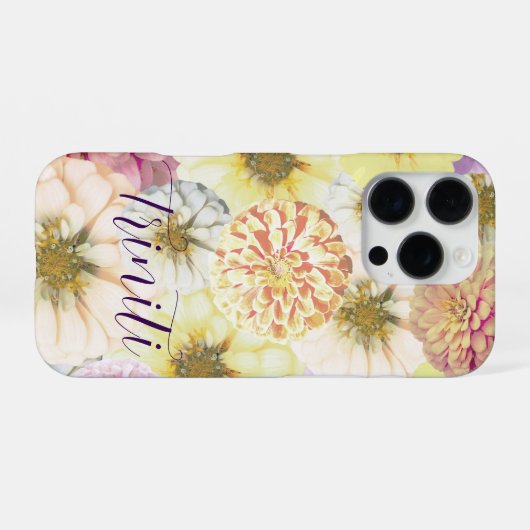 Personalized Floral Name Phone Case for Women iPhoneケース (裏面横)