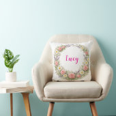 Personalized Floral Name Pillow Custom Gift  クッション (椅子)