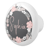 Personalized Floral Name Pink セラミックノブ (右)