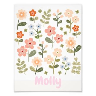 Personalized Floral Name Poster for Girls フォトプリント
