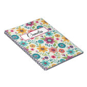 Personalized Floral Name Spiral Notebook ノートブック (右側)
