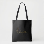Personalized Floral Name Tote Bag for Everyday Use トートバッグ (正面)
