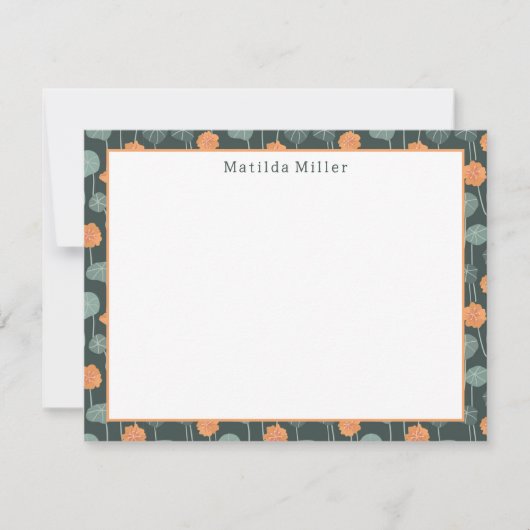 Personalized Floral Note Card ノートカード (正面)