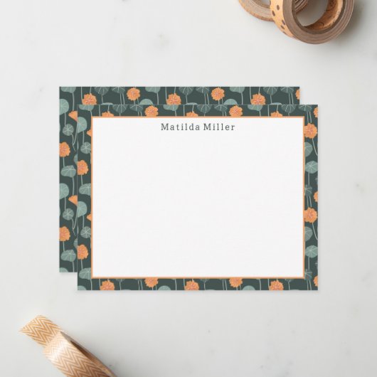 Personalized Floral Note Card ノートカード (正面/裏面インサイチュ)