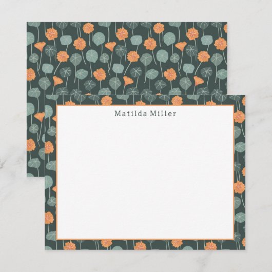Personalized Floral Note Card ノートカード (正面/裏面)