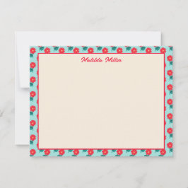 Personalized Floral Note Card ノートカード