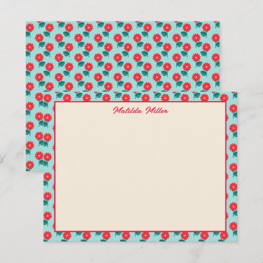 Personalized Floral Note Card ノートカード (正面/裏面)